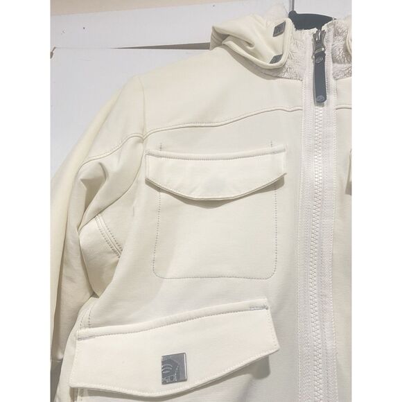 Mountain Hardware Women Jacket Sz S/P Nylon Blend Fleece Hoodie Cream/Beige - Picture 9 of 16